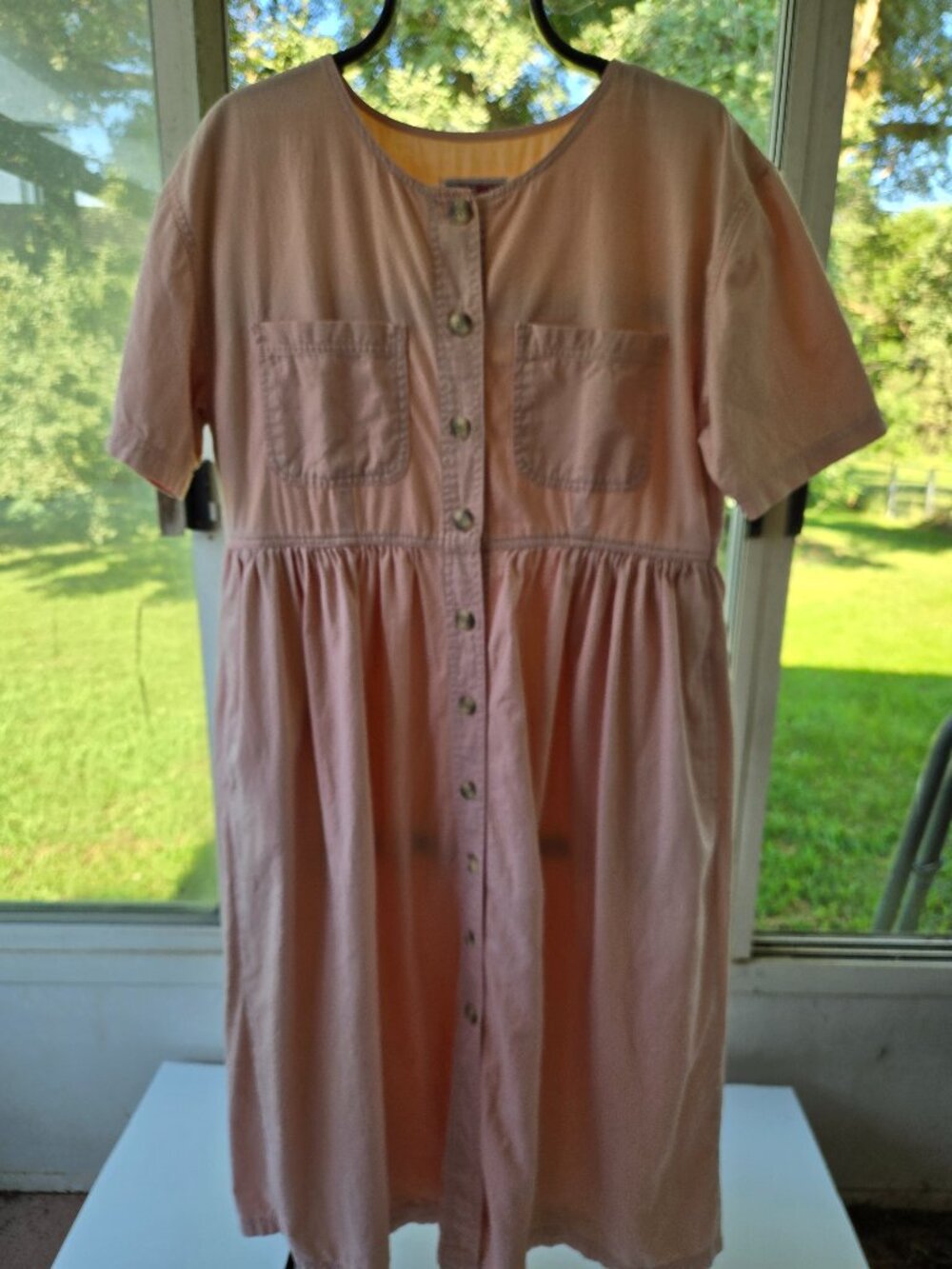 Fads Vintage Pink Cotton Dress with Pockets